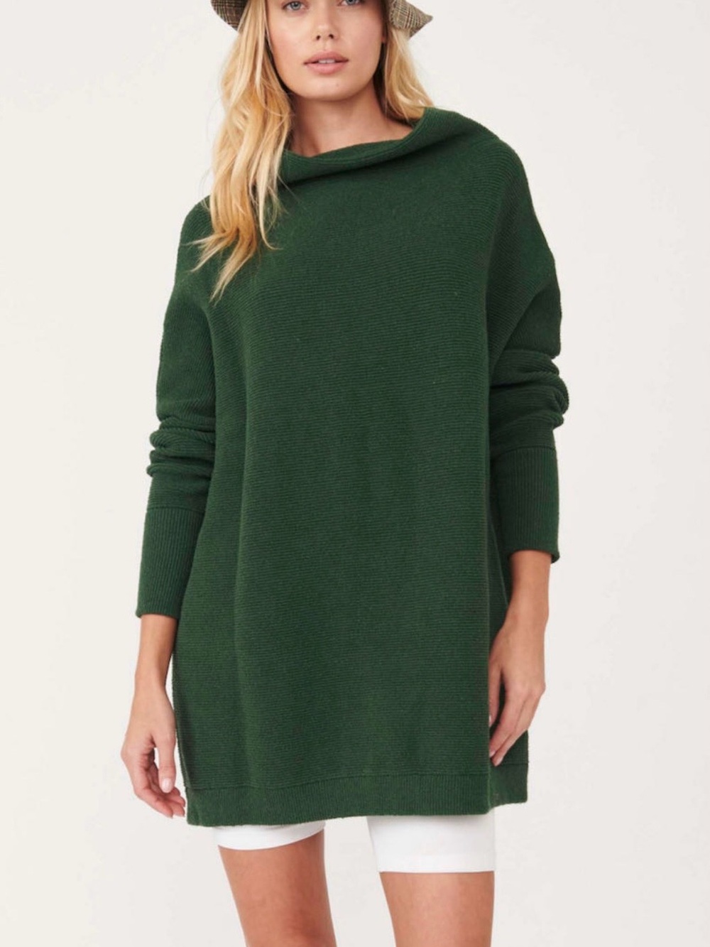 Free People Forest Green Ottoman Sweater tunic